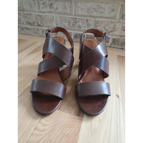 Pierre Dumas Brown Vegan Leather Strappy Heel Sandals Size 7.5 - Picture 2 of 10